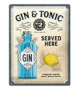 Gin and Tonic Metal Sign Home Party Bar Retro Vintage Signs